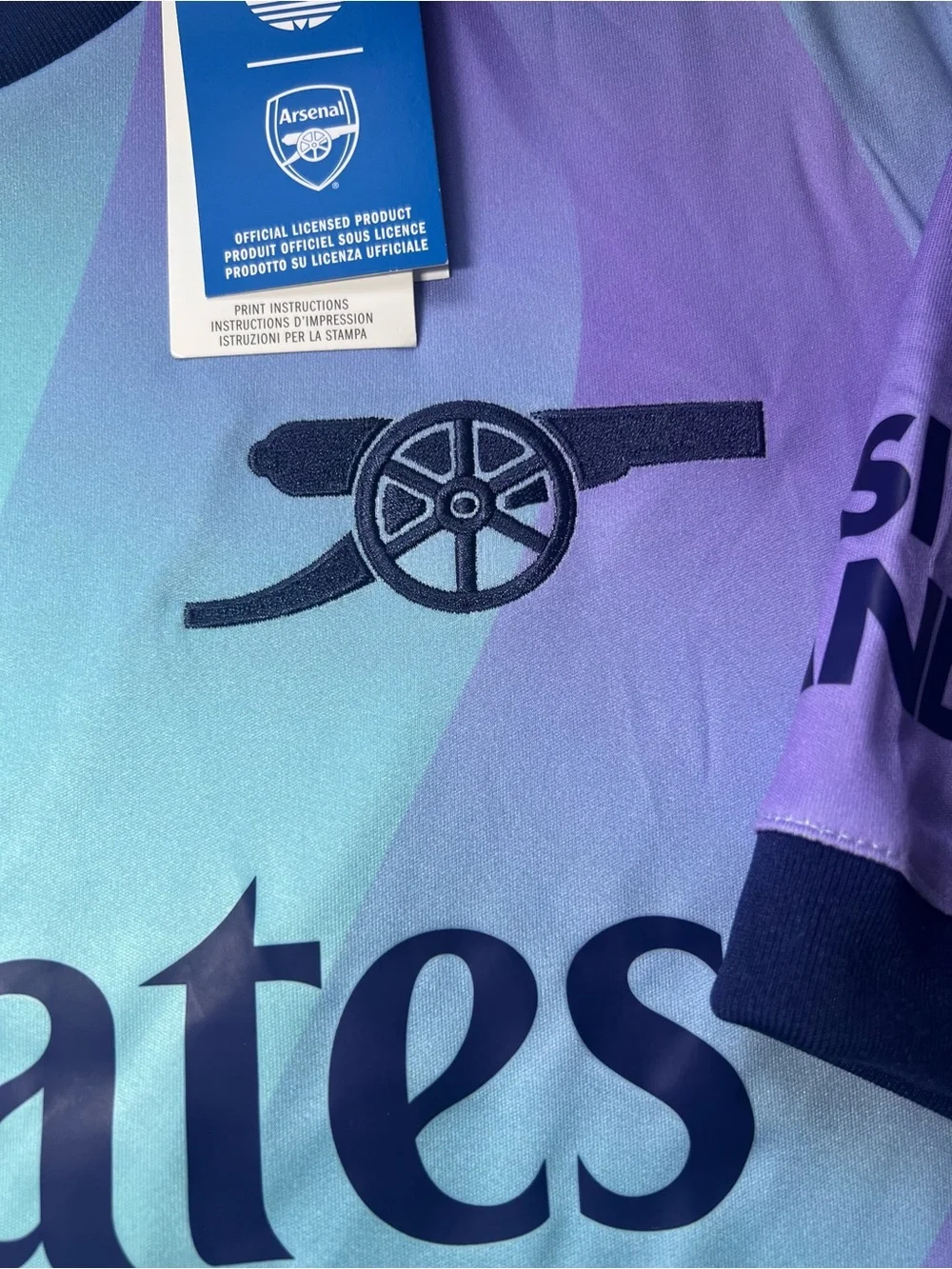 adidas Arsenal Gradient Jersey in Light Blue & Purple